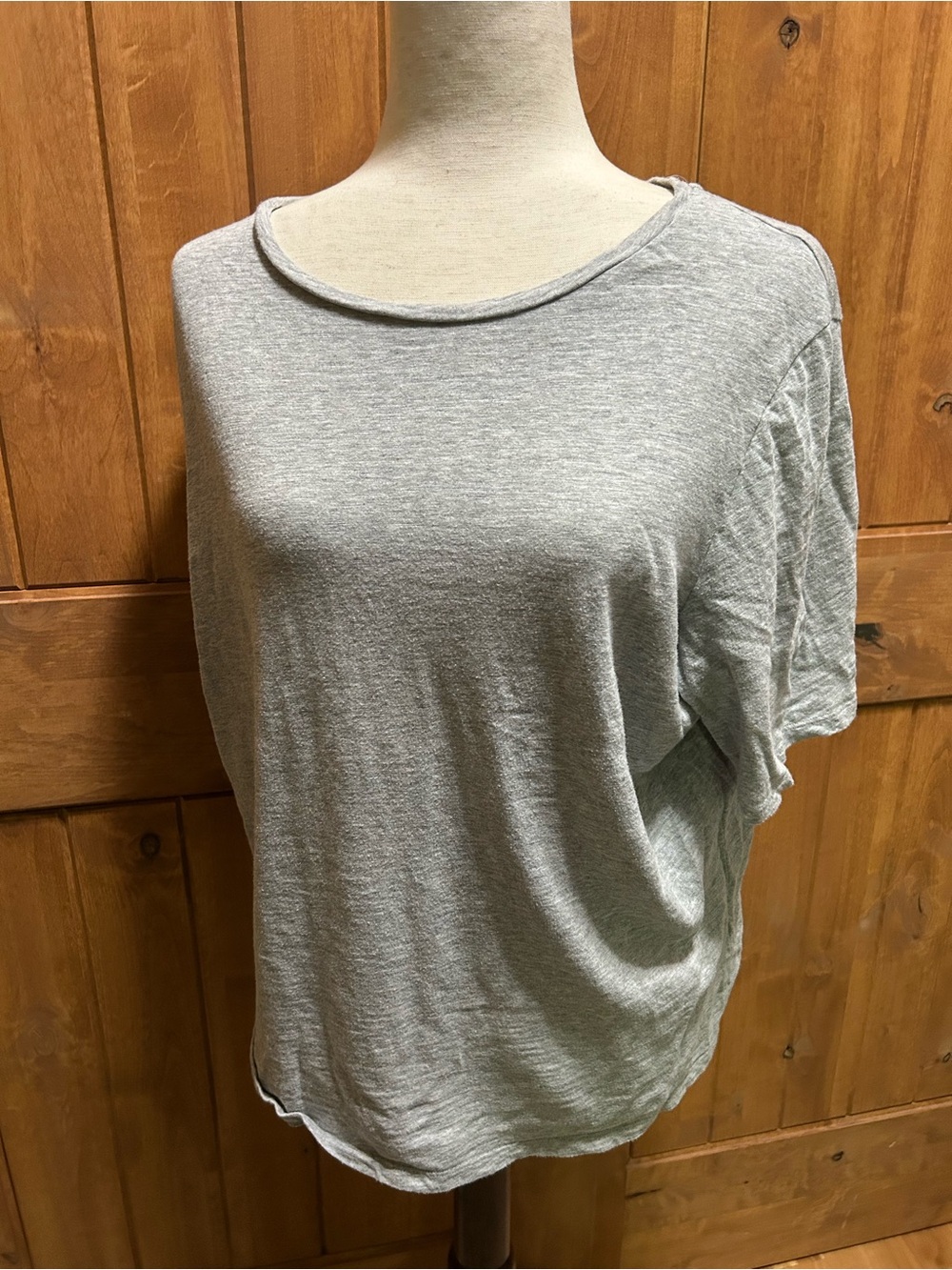 Eileen Fisher Heather Gray Relaxed Short Sleeve Tee